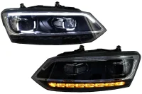 VW Polo 6R 6C Forlygter LED Light Tube FL-Design Sort