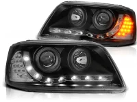 VW T5 Forlygter JunYan LED Dayline Sort LED Blink 03-09