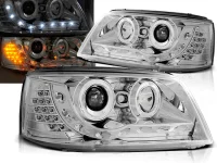 VW T5 Forlygter JunYan LED Dayline Krom LED Blink 03-09