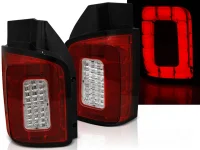 VW T6 Baglygter LED Fuld 3D Design Rød / Klar - Bagdøre