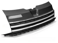 VW Transporter T6 Frontgrill Emblemfri 15-19 Sort / Krom