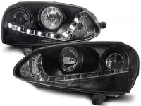 VW Golf 5 Forlygter Sonar LED Dayline Sort Xenon