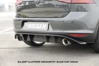 VW Golf 7 Rieger Styling Hækskørte 2 x Ø100 Blank Sort 12-17