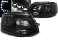 VW T5 Forlygter LED Kørelys Sonar Sort 09-15