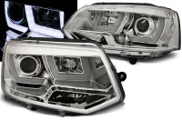 VW T5 Forlygter LED Kørelys Light Tube Krom 09-15