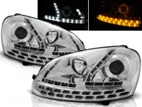 VW Golf 5 Forlygter NxtGen Dayline LED Blink - Krom