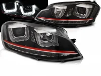 VW Golf 7 Forlygter Eagle U-Shape LED Rød GTI Look - DYN Blink