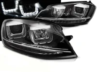 VW Golf 7 Forlygter Eagle U-Shape LED Sort - DYN Blink