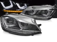 VW Golf 7 Forlygter Sonar U-Shape LED Krom Stribe V2 - DYN Blink