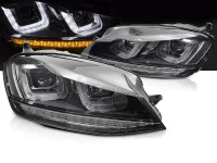 VW Golf 7 Forlygter Sonar U-Shape LED Sort Stribe V2 - DYN Blink