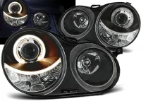 VW Polo 9N Forlygter Angel Eyes Sort 01-05