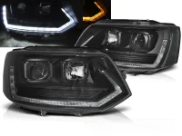 VW T5 Forlygter Sonar T6 Design DYN LED SB Sort 09-15