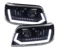 VW T5 Forlygter JunYan LED Light Tube Kørelys Sort 03-09 - DYN