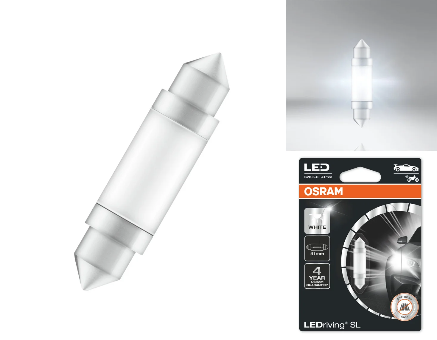 Osram LEDriving SL 41mm Pinol LED Pærer 6000K - 1 Stk,